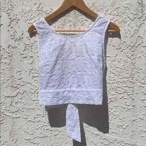 Backless Eyelet Crop